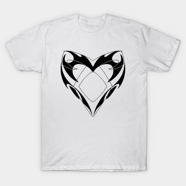 Shadowhunters rune / The mortal instruments - Angelic rune and tribal heart (black and grey) - Parabatai - Mundane - Alec, Magnus, Jace, Clary T-Shirt by Vane22april